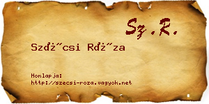 Szécsi Róza névjegykártya