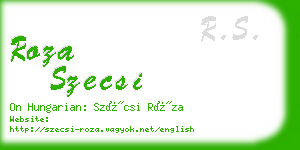 roza szecsi business card